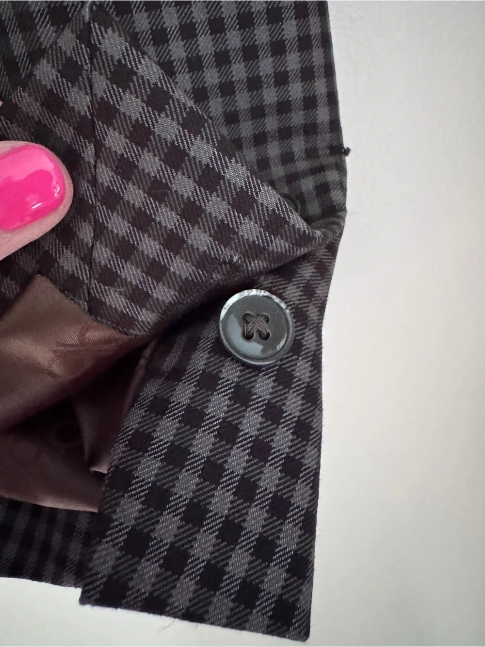 BIANCO BRIONI Loro Piana Modern Fit Tweed Houndstooth Blazer  - Size 50R - Gray